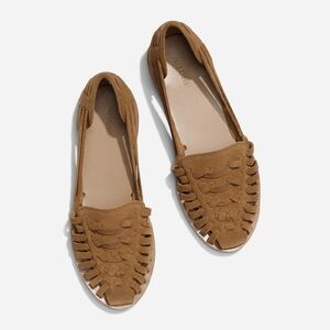 Nisolo Tan Woven Suede Flats